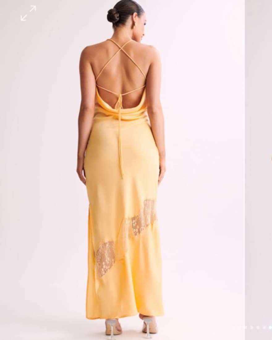 Yellow Satin Dress  - Image 3
