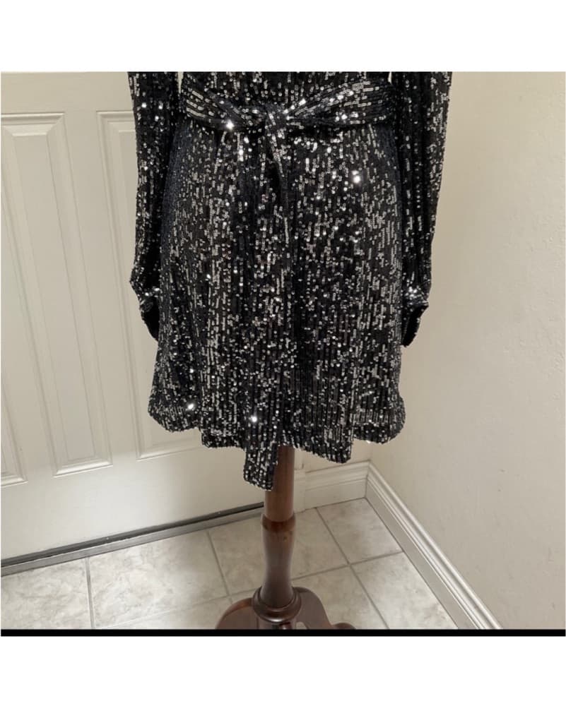 Zara bubble Sleeve Sequin Cocktail Dress - Image 6