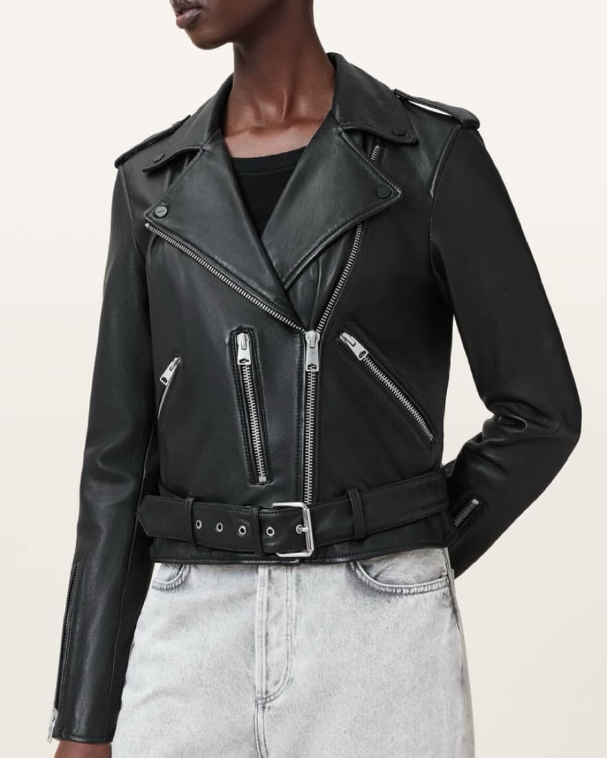AllSaints Balfern Leather Biker Jacket - Image 4