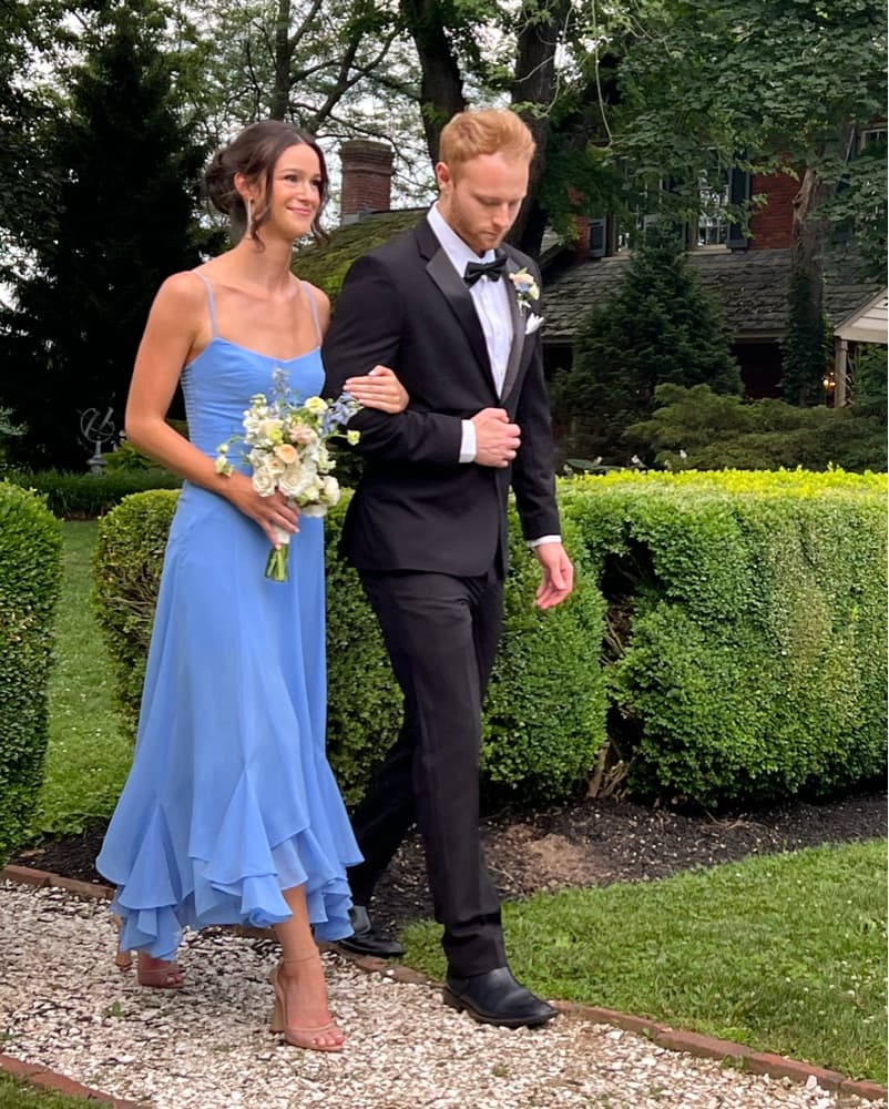 Elegant Blue Chiffon Dress - Image 6