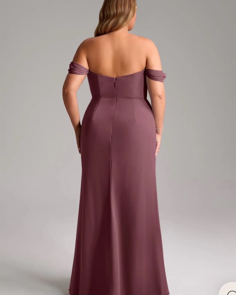 Sangria Off-the-Shoulder Chiffon Dress - Image 1