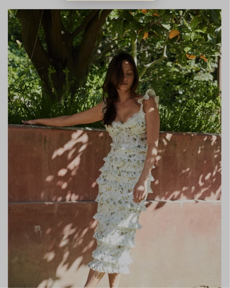 V Chapman Floral Ruffled Midi Dress - Image 1