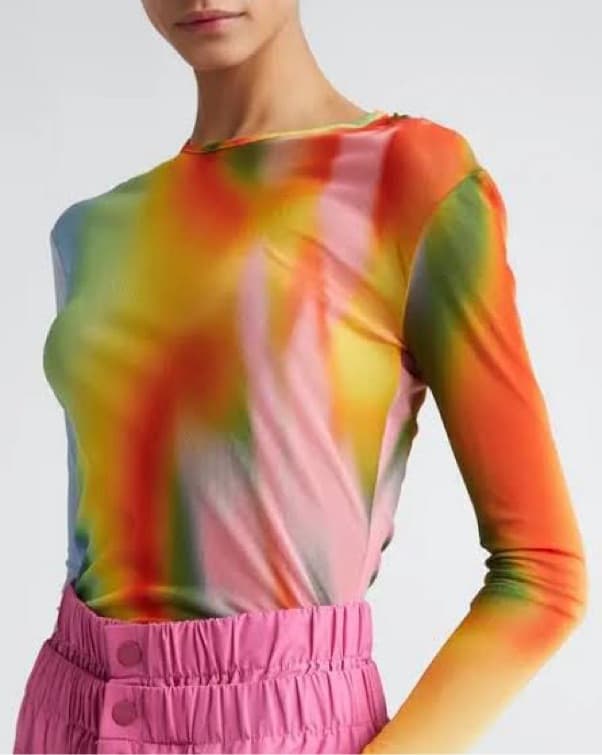 Monse Rainbow Heatwave Mesh Top - Image 5