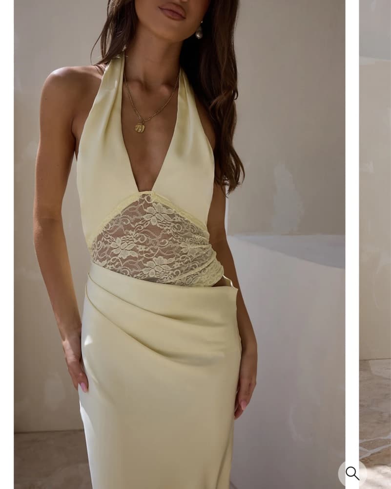 Call Me Yours Lace Halter Satin Maxi - Image 5