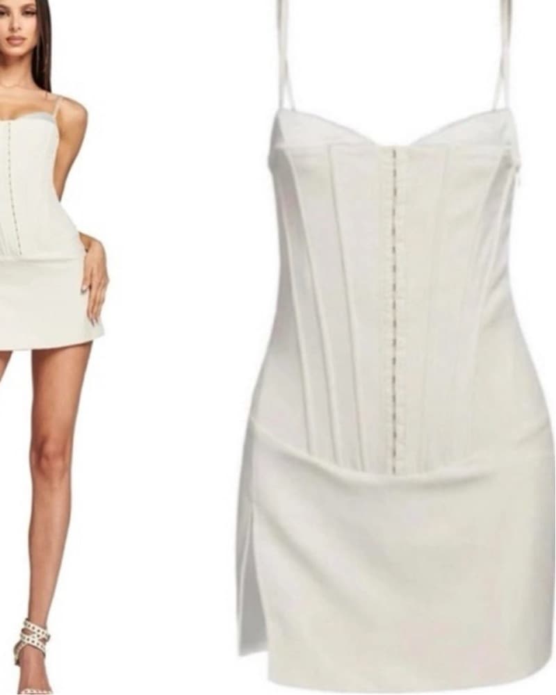 I Am Gia White Cream Corset Dress Size S - Image 2