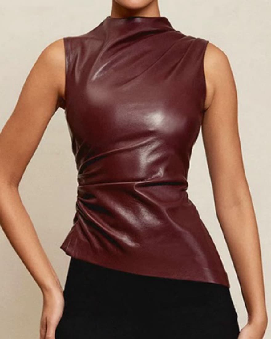 House Of CB Faux Leather Top - Image 2