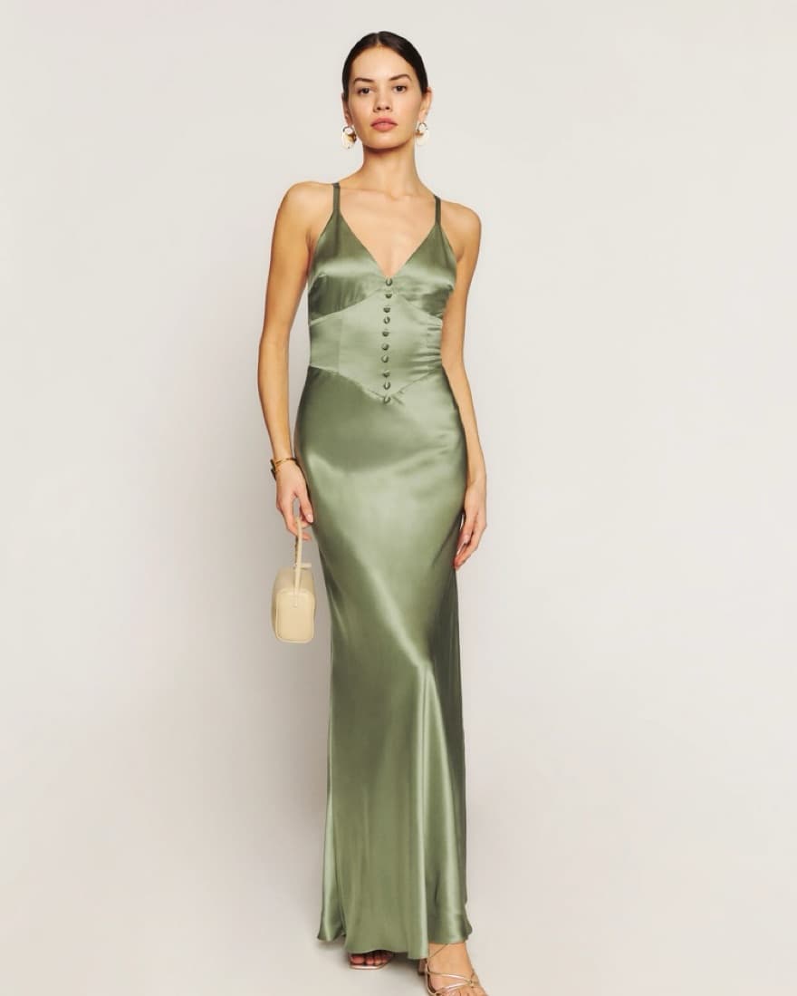 Reformation Esa Silk Dress - Image 5