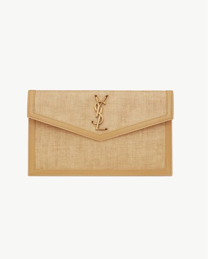 YSL Raffia Uptown Clutch - Image 1
