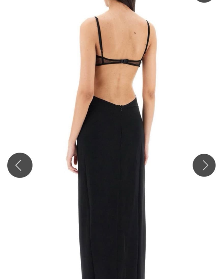 Nensi Dojaka Black Satin Maxi Dress - Image 3