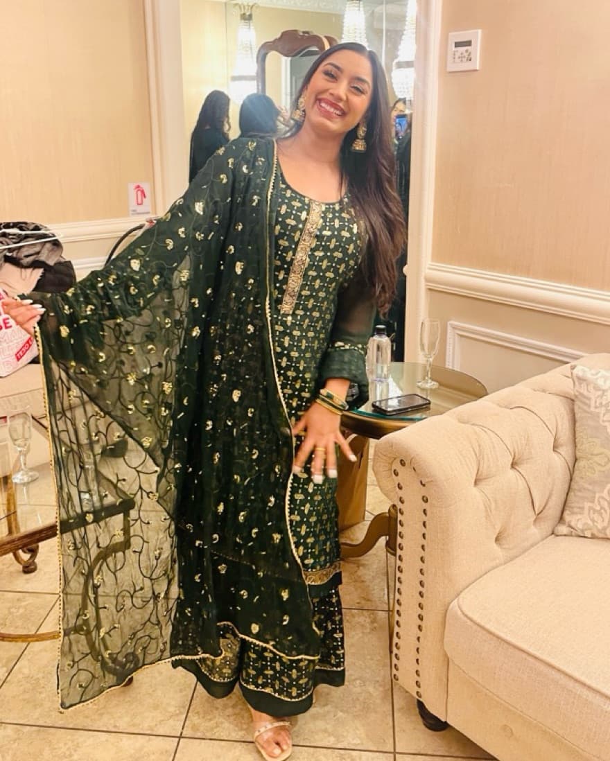 Desi/Indian Gharara Dress (Green) - Image 2