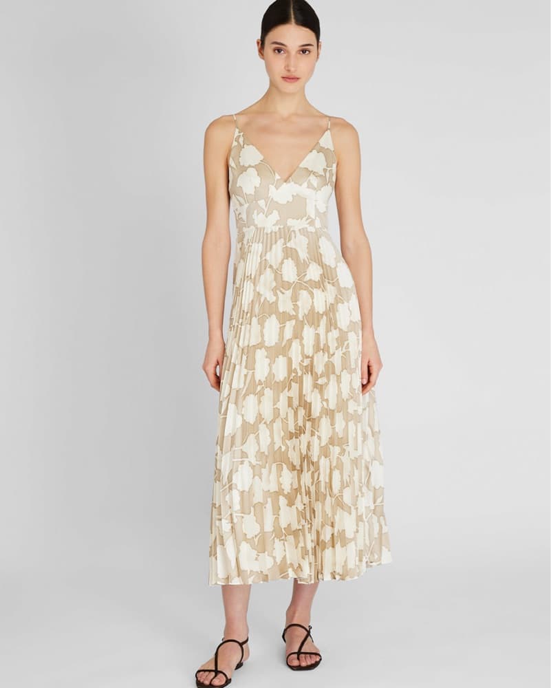 Club Monaco V-Neck Pleated Maxi Dress - Image 1