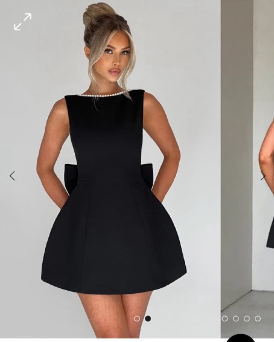 Elegant Black Bow Dress - Image 2