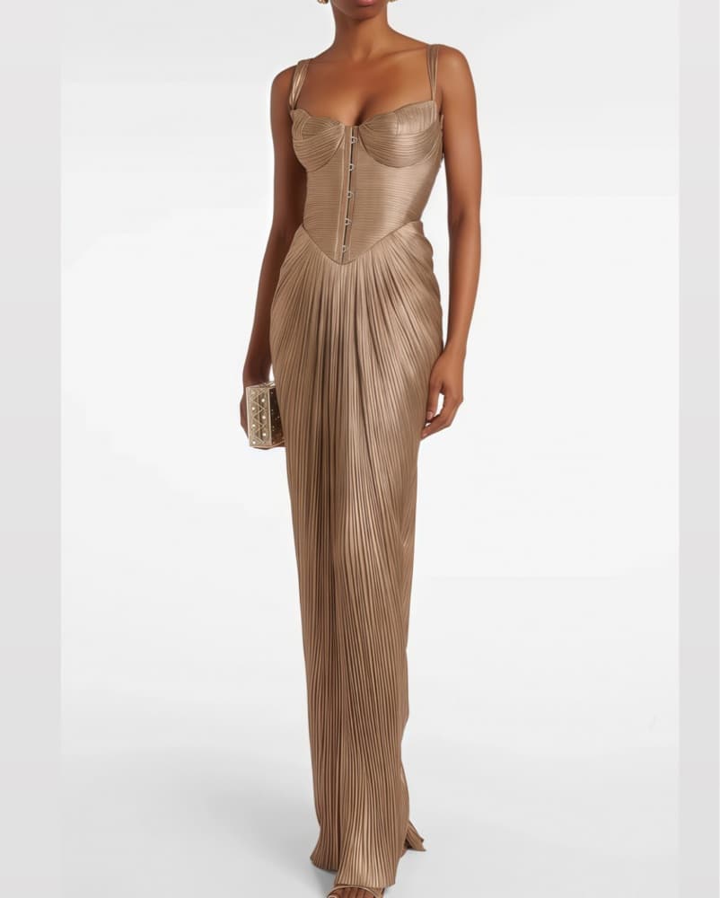 Miss Rosier Nicoletta Gold Corset Maxi - Image 3