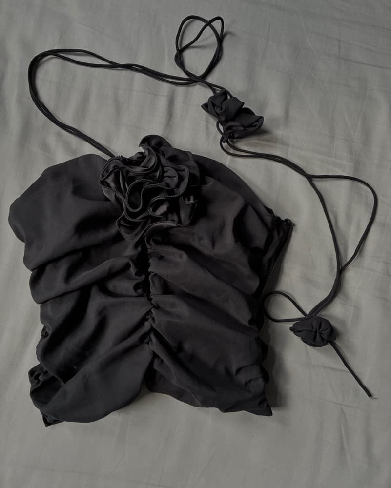 Magda Butrym Silk Tie Neck Halter - Image 1