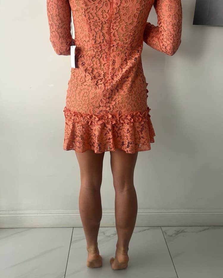 Majorelle Long Sleeve Coral Dress  - Image 3