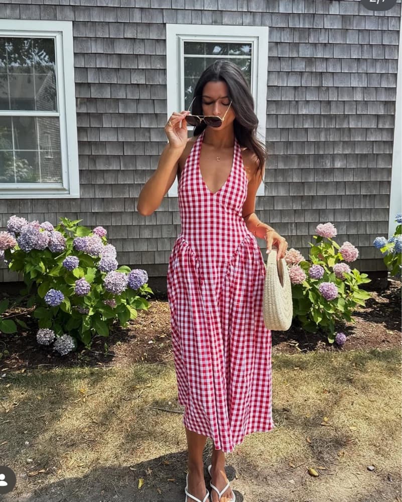 red gingham dress - Image 1