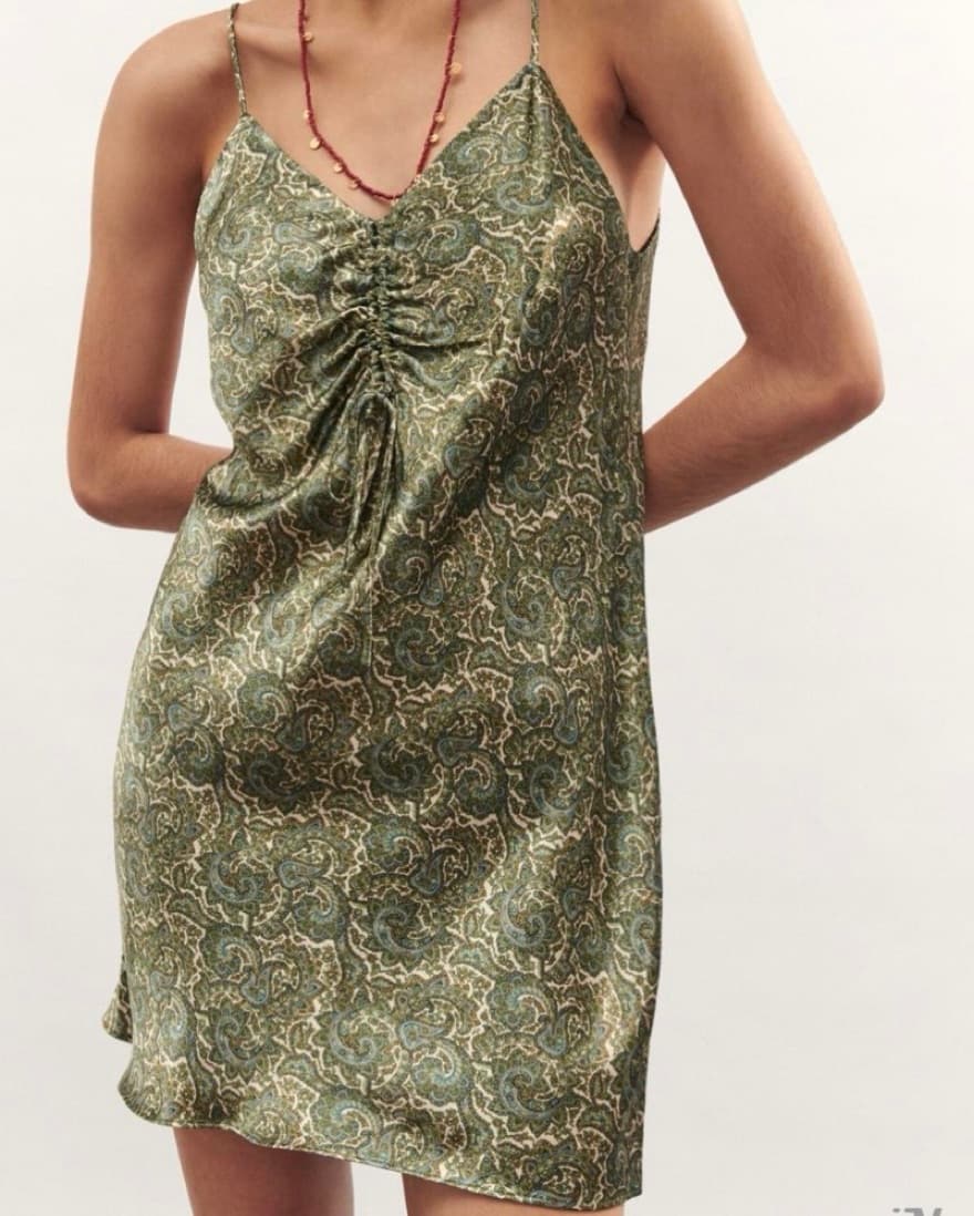 Zara Printed Satin Dress - Image 2