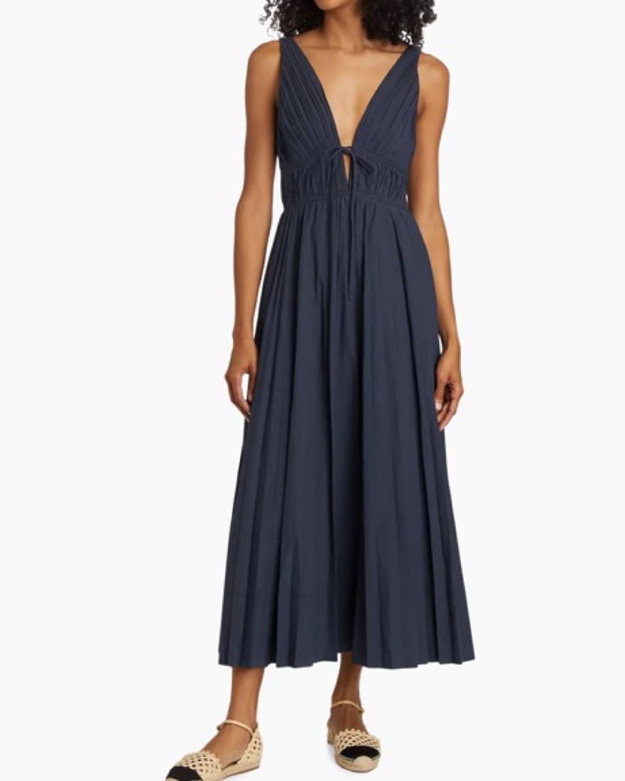 Simkhai Stephanie Midi Dress in Navy - Image 1