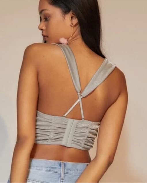 Urban Outfitters Silver Corset Top - Image 2