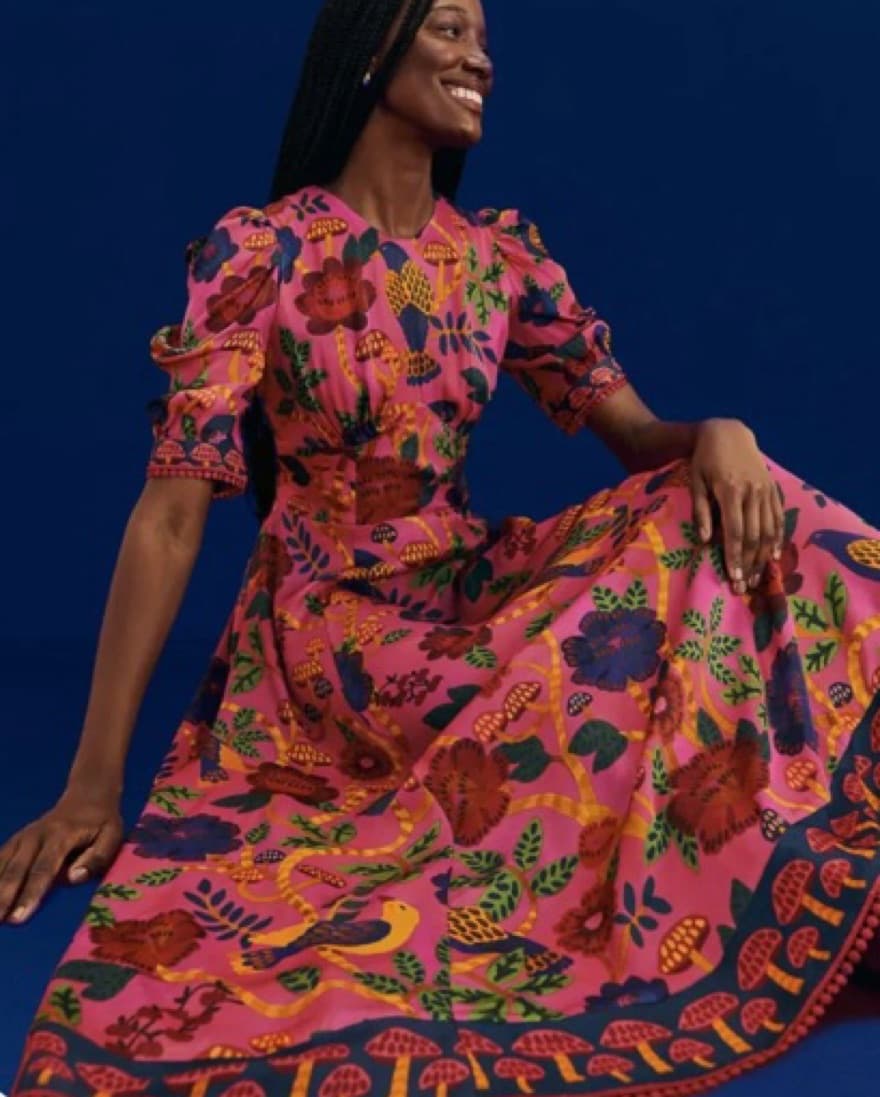 Farm Rio Pink Sweet Forest Midi Dress - Image 1