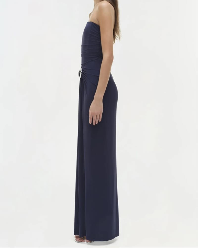 Simkhai Navy Strapless Gown - Image 2