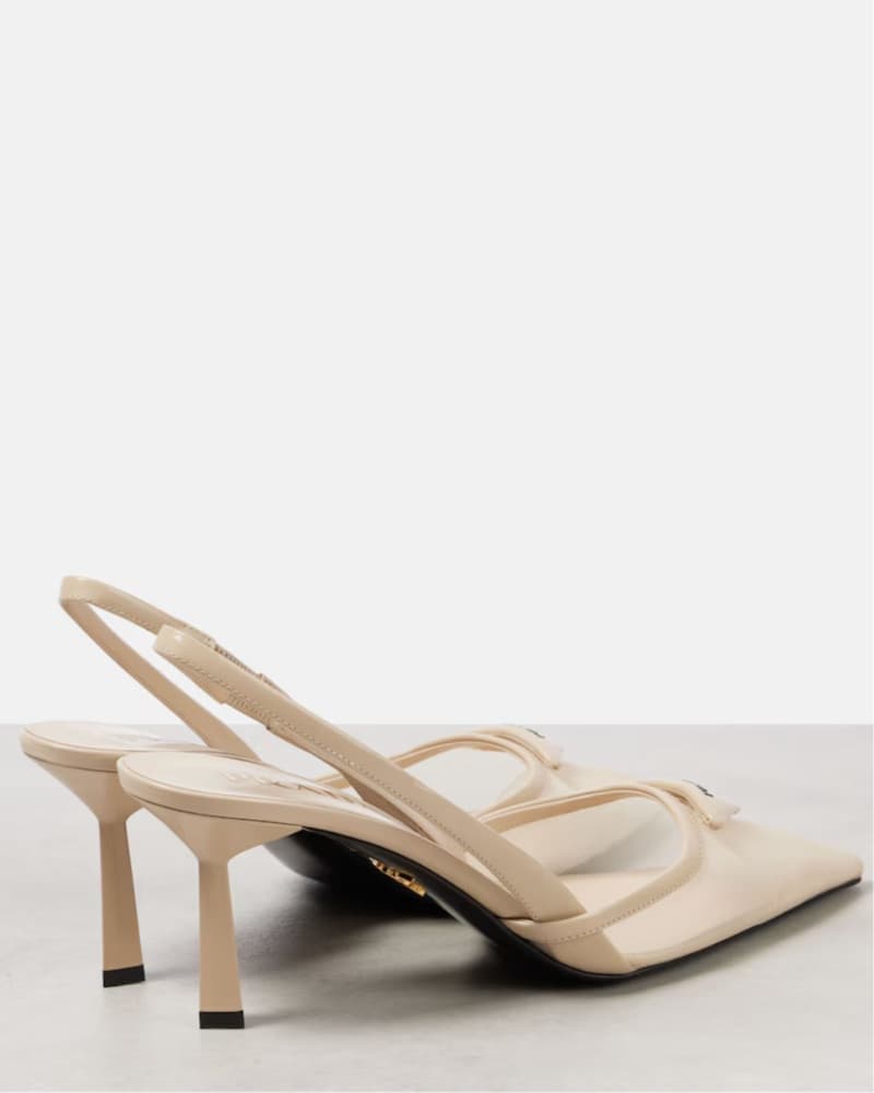 Elegant Cream Prada Slingback Heels - Image 2