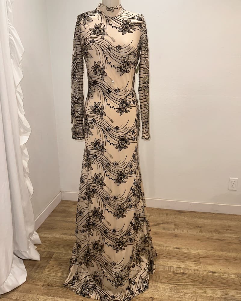 Turtle Neck Long Sleeve Dress - Image 1