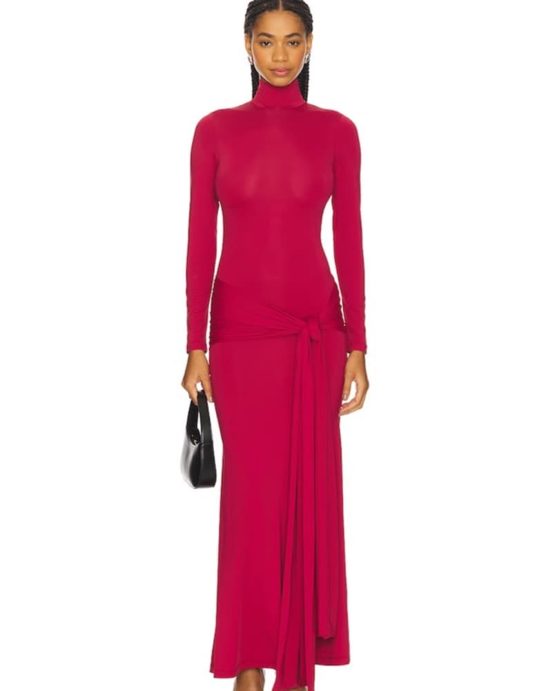 Revolve Alix Maxi Tie Dress - Burgundy  - Image 1