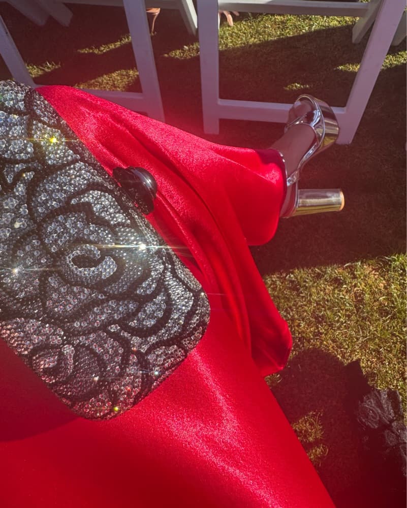 Galvan London Liquid Satin Red Dress - Image 2