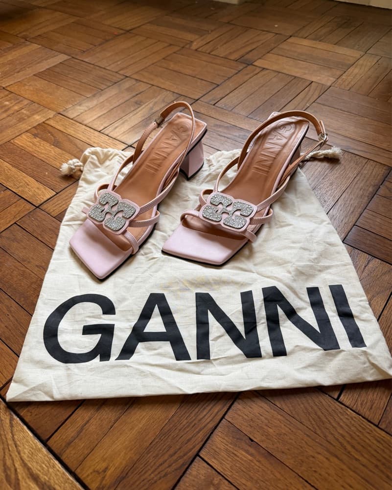 Ganni Pink Slingback Sandal Heels - Image 3