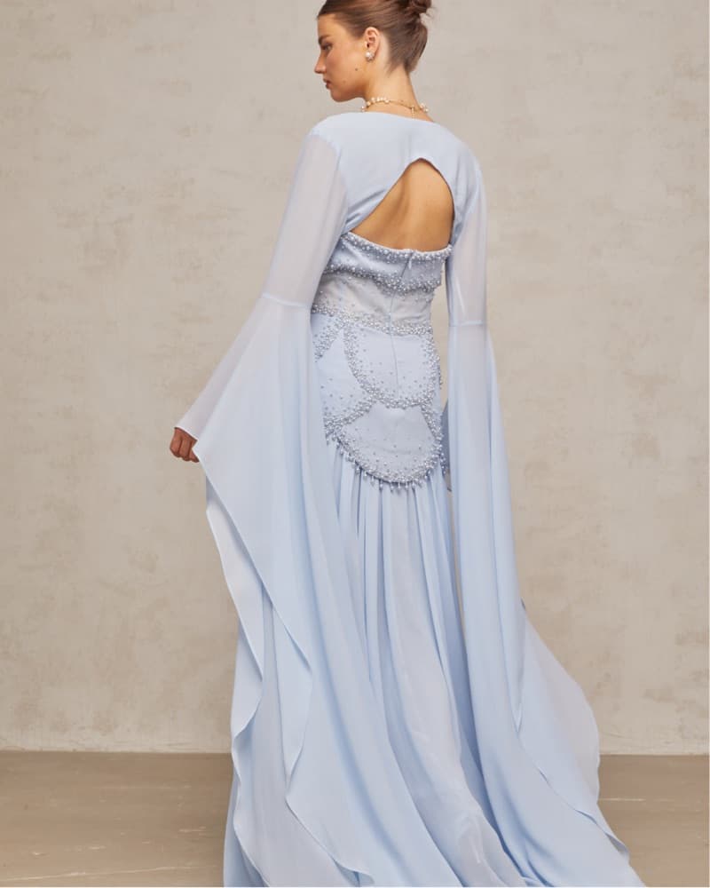 Gaëlle Pearl Pleated Gown - Miss Rosier - Image 2