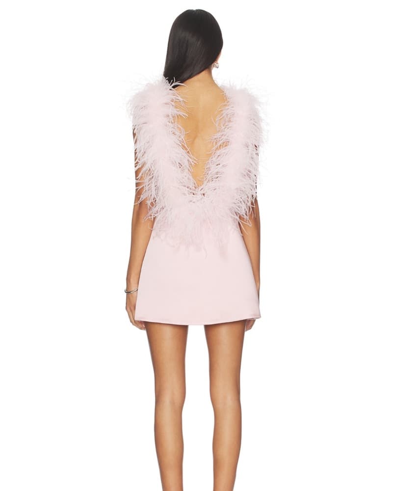 Retrofete Feather Mini Dress - Image 2