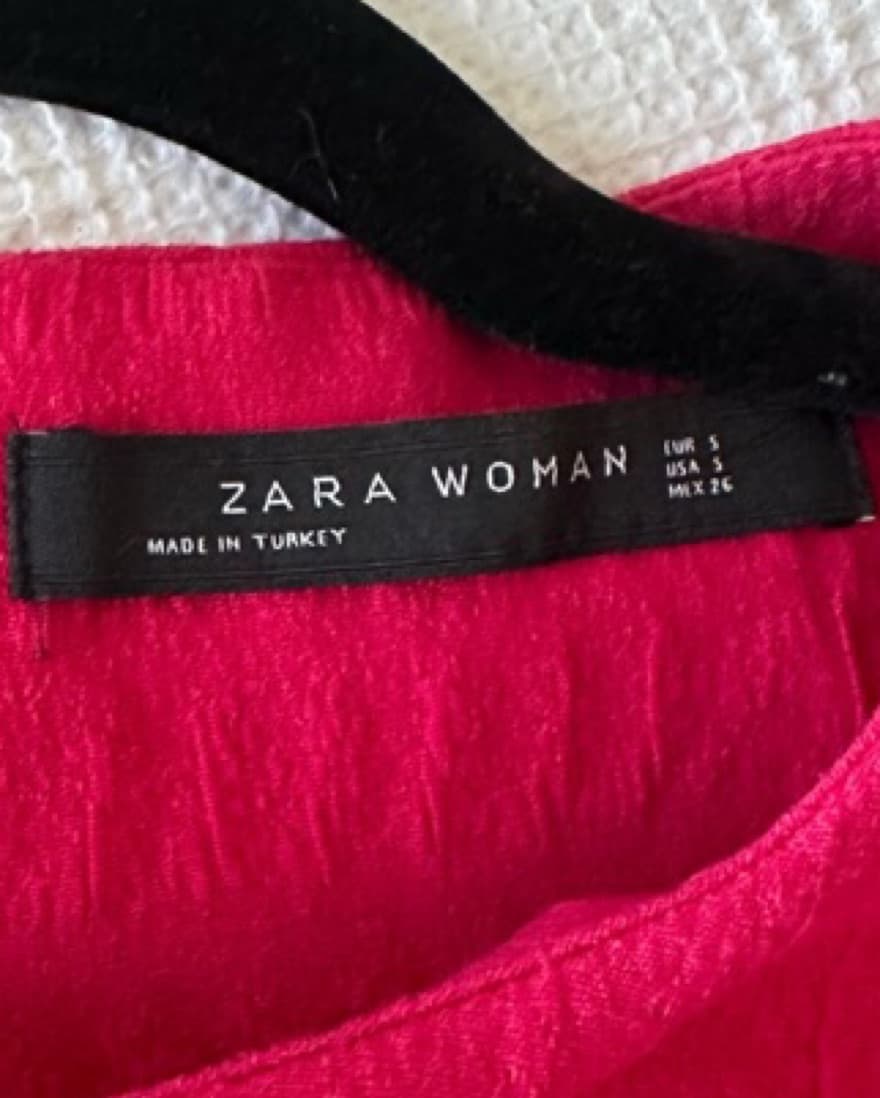 Zara Magenta Textured Mini Dress - Image 6