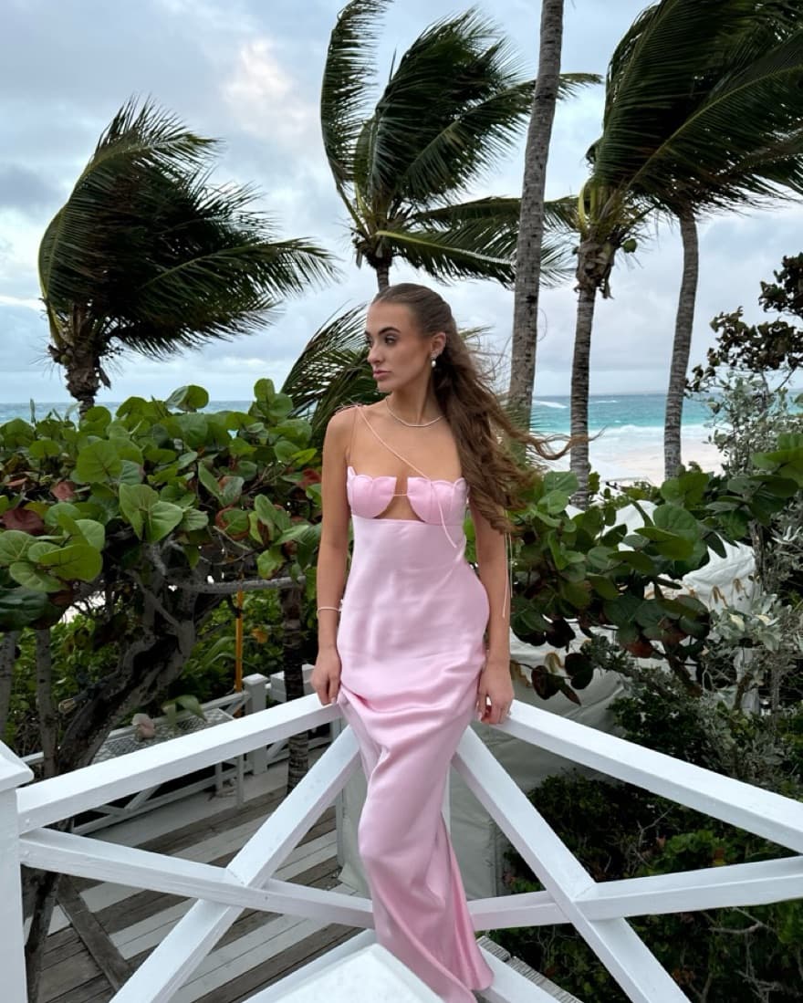 Anna October Satin Pink Gown - Image 1