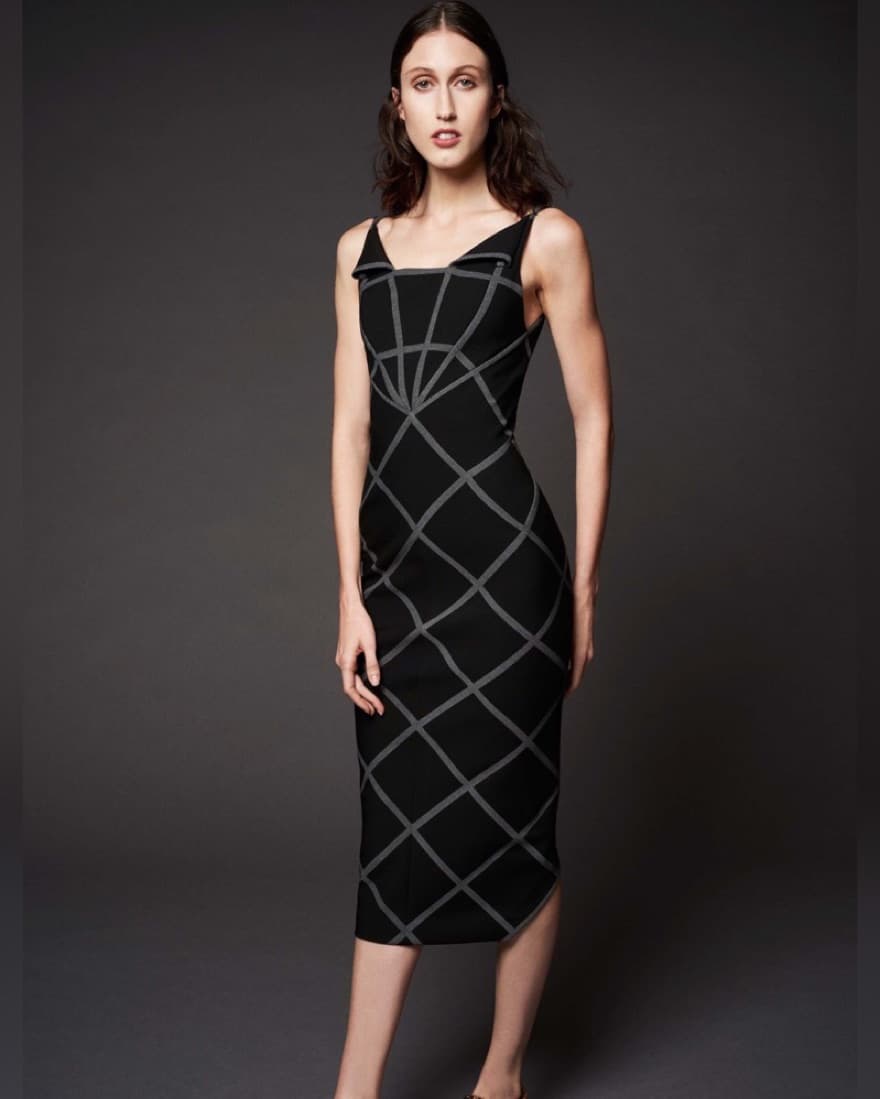 Zac Posen Grid Dress - Image 1