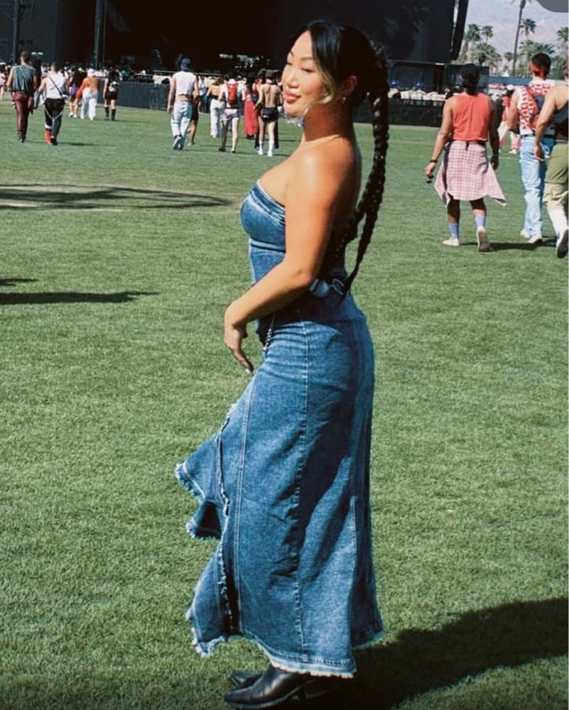 Denim Asymmetrical Dress  - Image 2