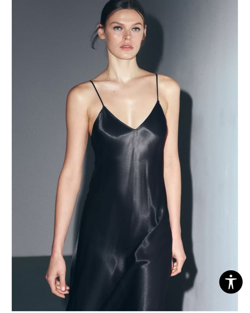 Black Satin Slip Dress  - Image 4