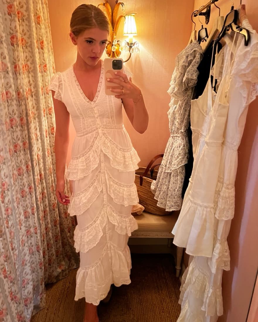 LoveShackFancy Brisbane Ruffle Maxi Dres - Image 2