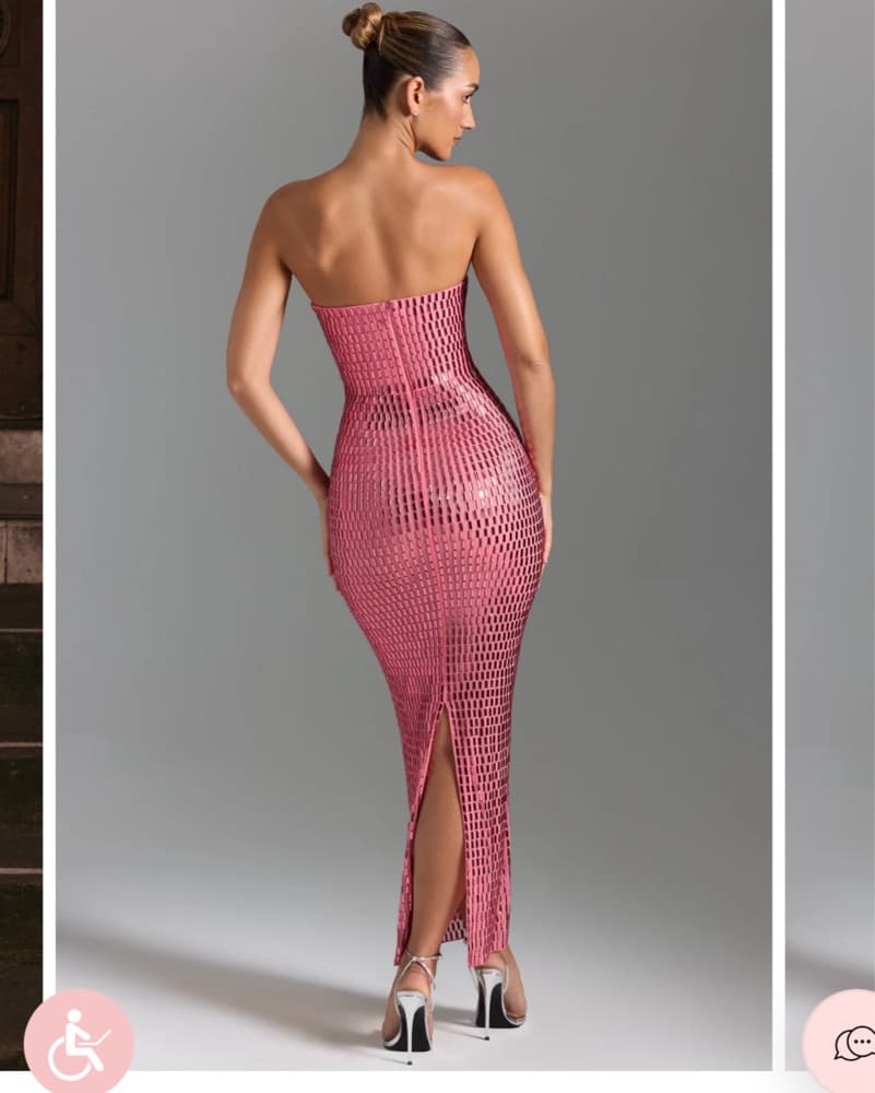 Captivating Pink Sequined Gown - Image 3