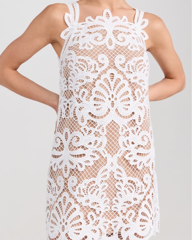 Self Portrait White Guipure Lace Mini Dr - Image 3