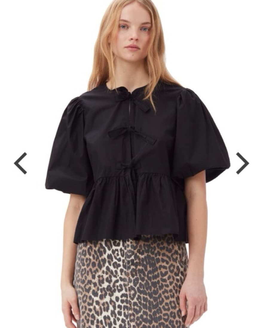 Ganni Poplin Tie Front Blouse  - Image 1