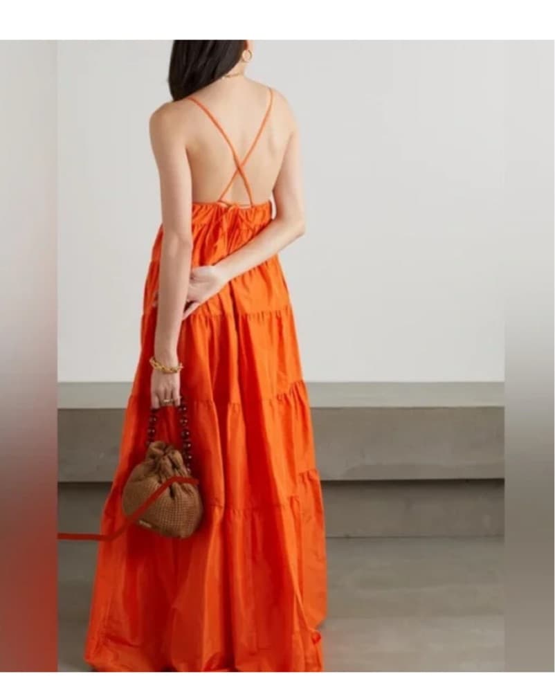 STAUD Ripley Tiered Taffeta Maxi Dress  - Image 2