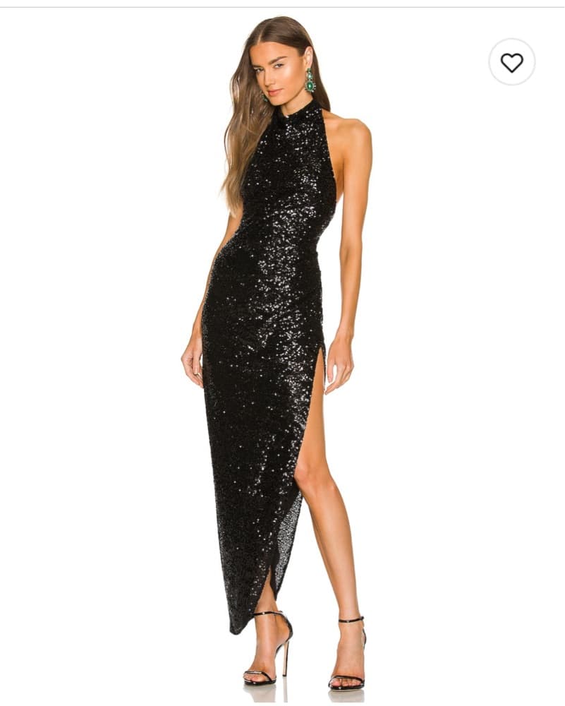 Revolve Gown In Black Sequin - Image 1