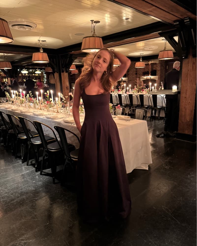 STAUD Joy Gown in Brown - Image 1