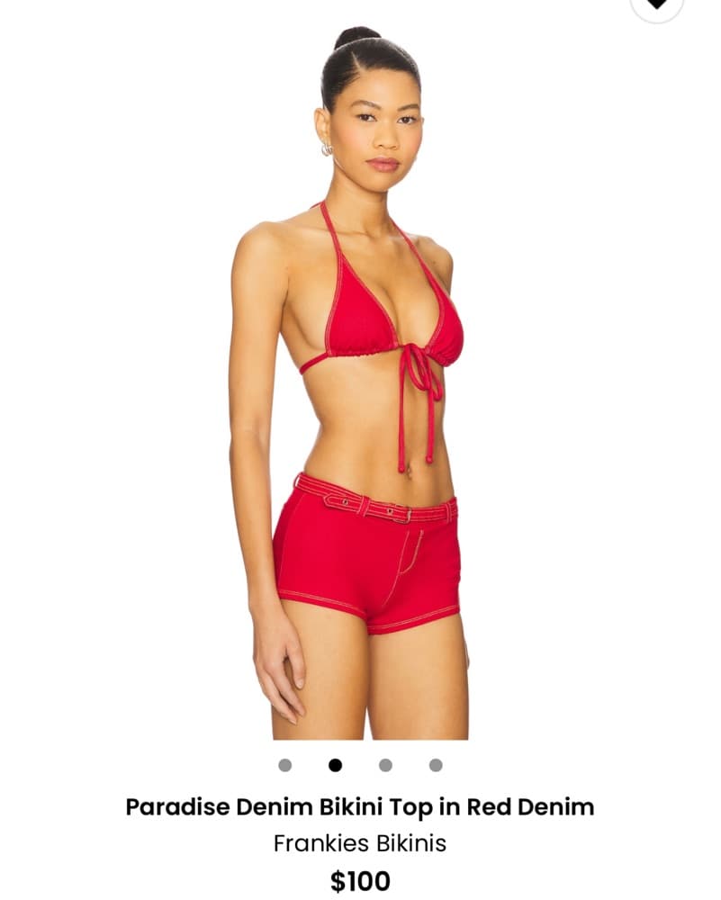 Frankie’s Bikinis Red Denim Set - Image 3