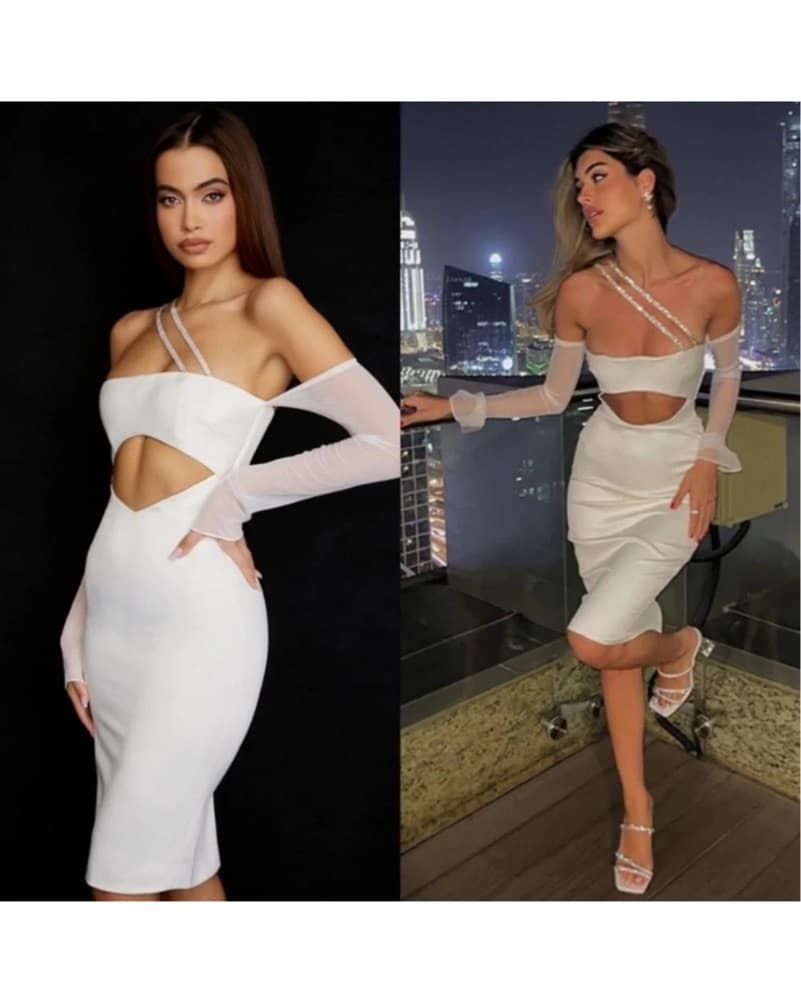 House Of CB Loulou White Dress SMALL - Image 1