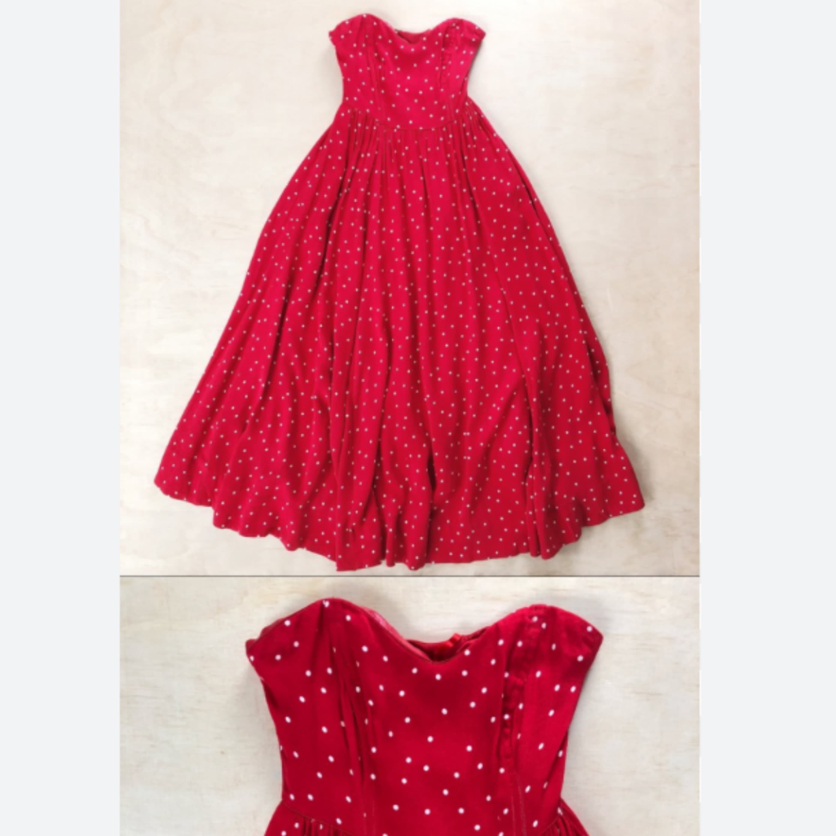 Bella Donna Midi Red Polka Dot Dress - Image 4