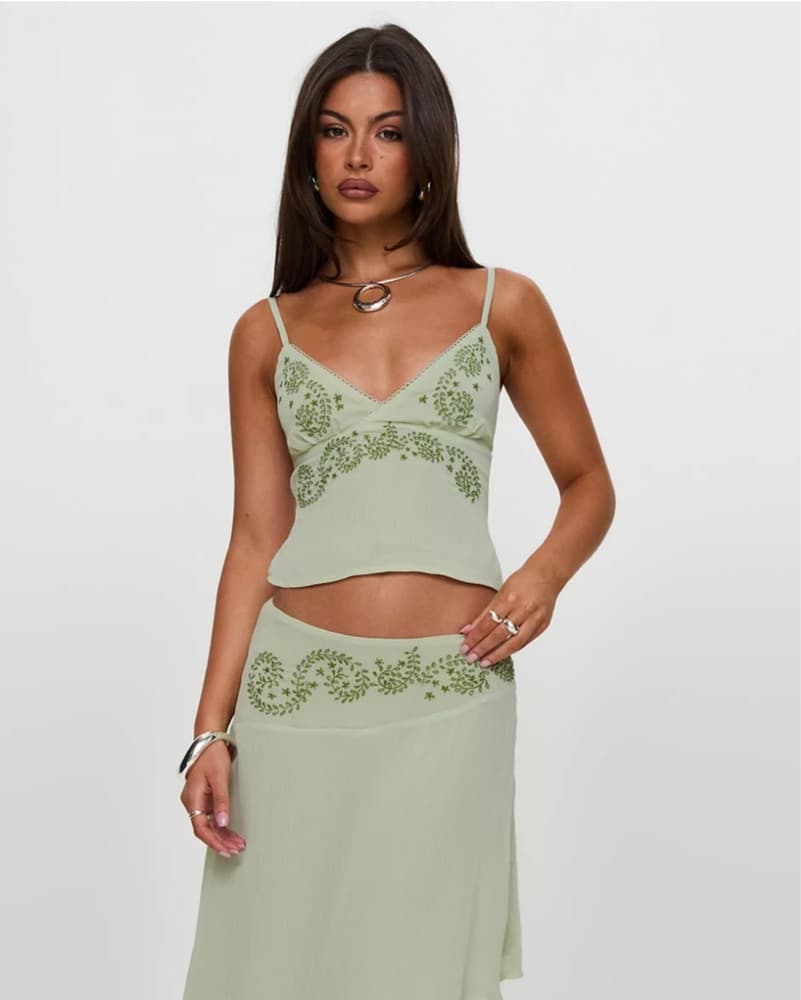 Princess Polly Pappilion Top Sage - Image 3