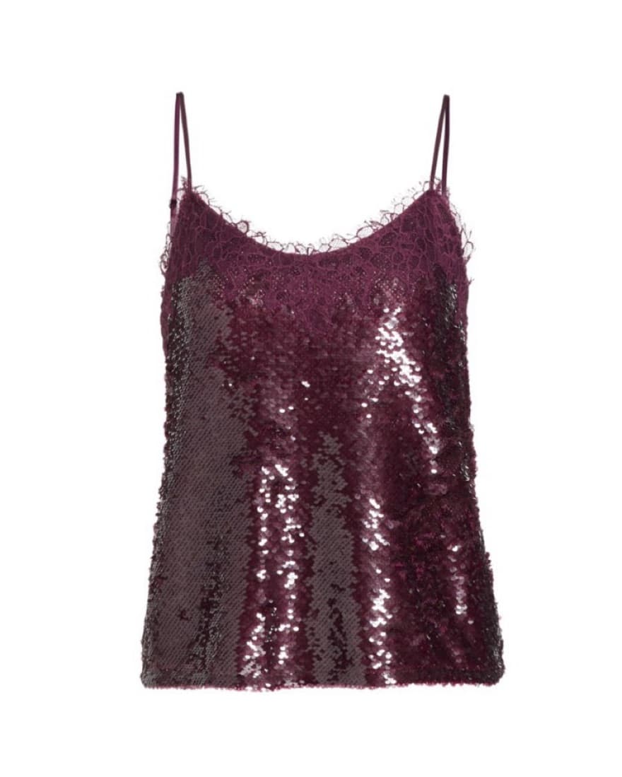 Jonathan Simkhai Burgundy Sequin Tank - Image 2