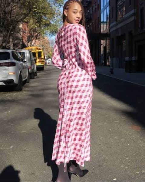 KITRI Pink Plaid Dress - Image 2